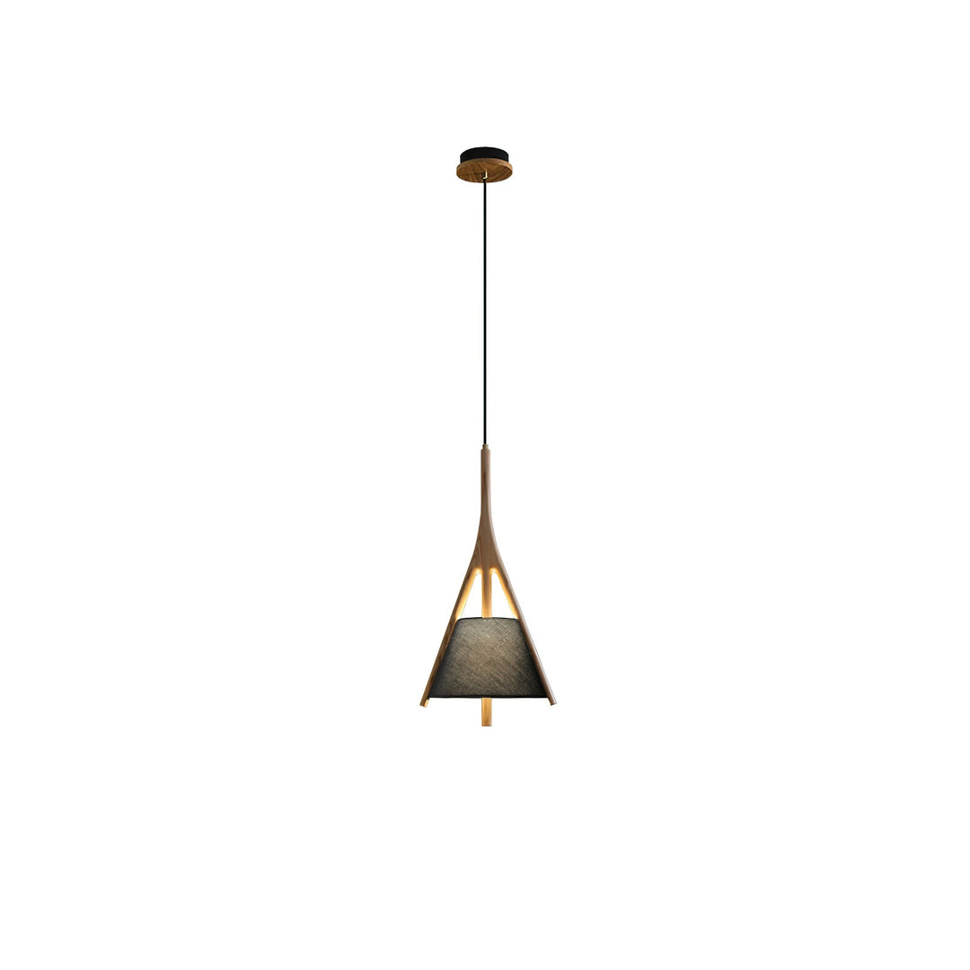 Lampa wisząca Nanzhi z drewna