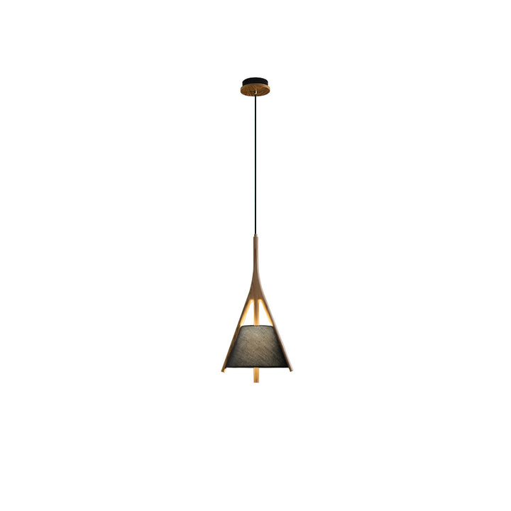 Lampa wisząca Nanzhi z drewna