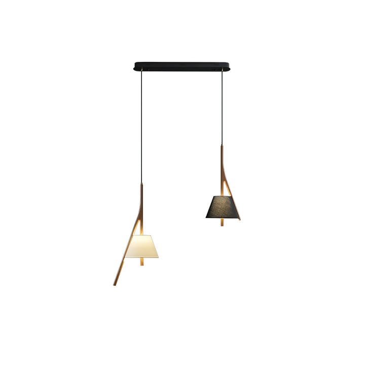 Lampa wisząca Nanzhi z drewna