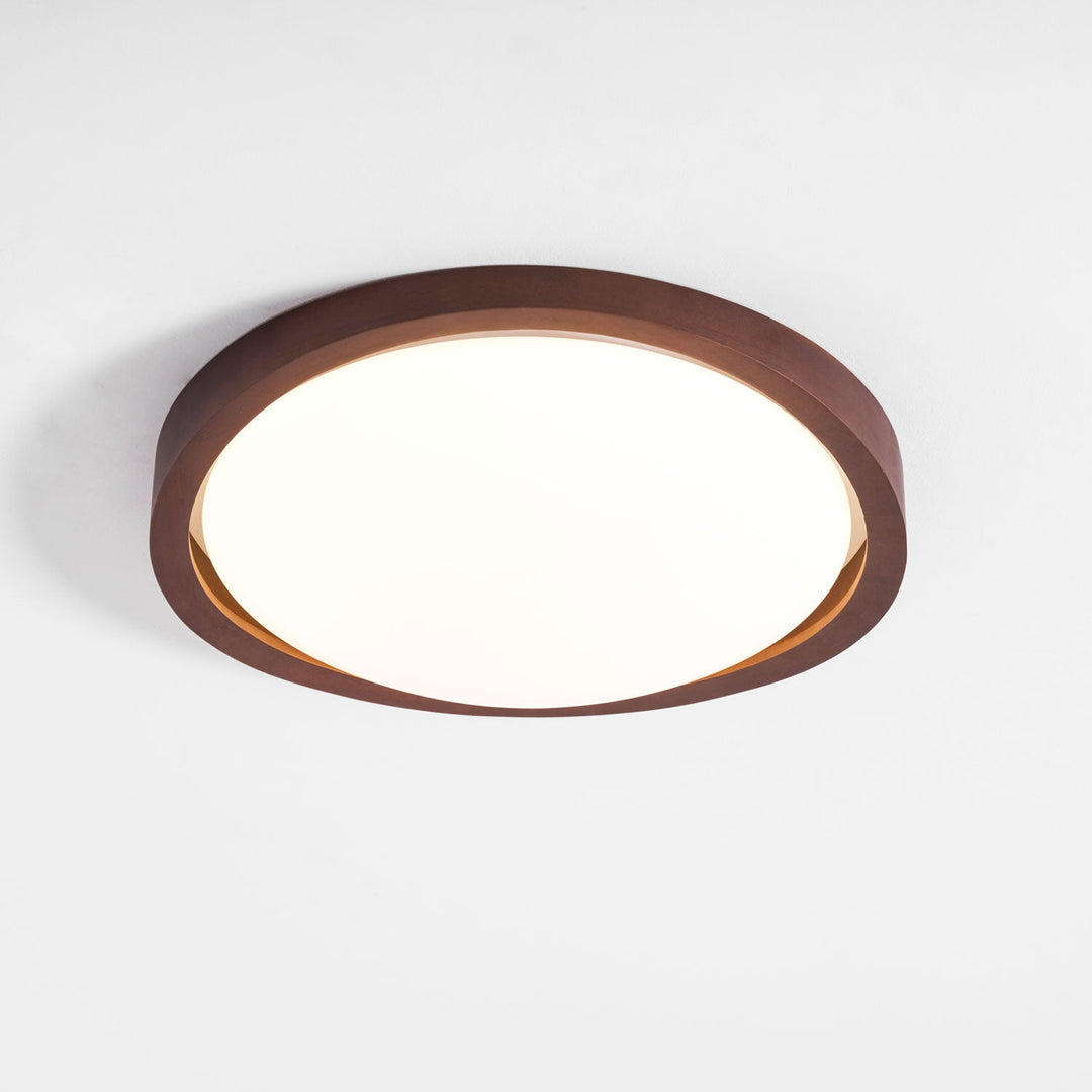 Lampa sufitowa z orzecha włoskiego z zaokrąglonymi krawędziami