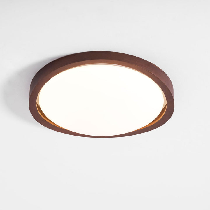 Lampa sufitowa z orzecha włoskiego z zaokrąglonymi krawędziami