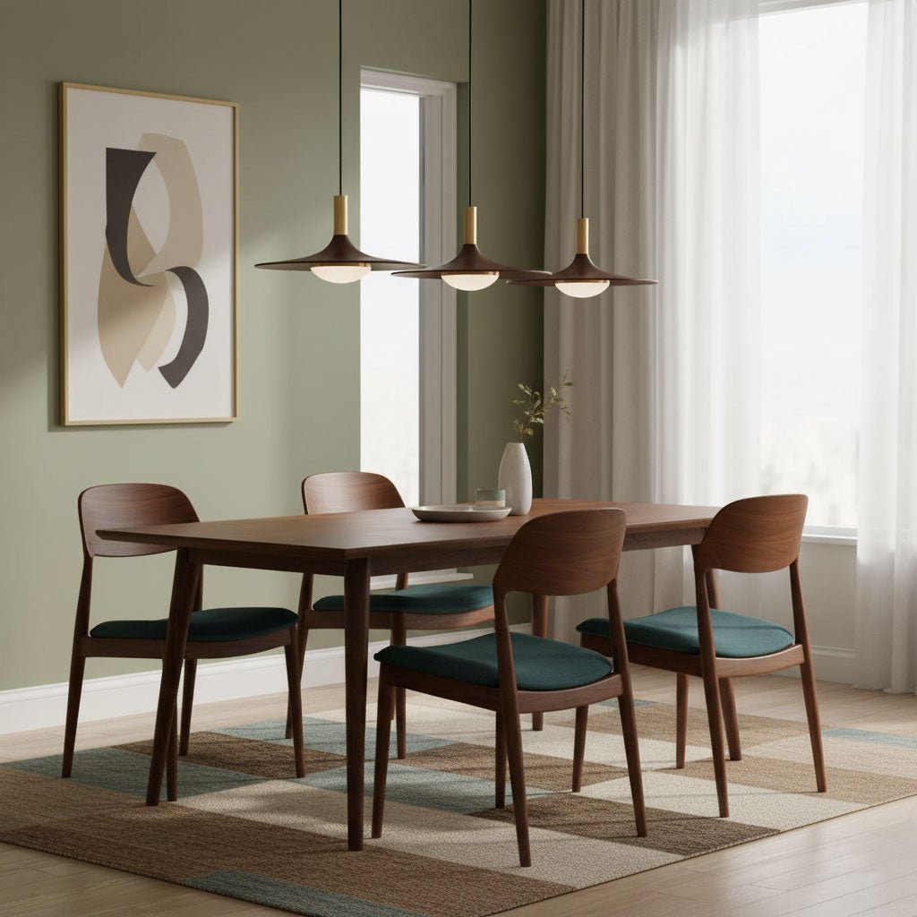 Lampa wisząca z orzechowego drewna