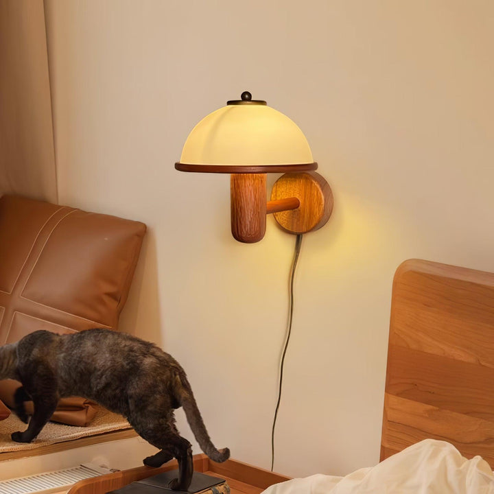 Lampa Ścienna z Drewna Grzyba