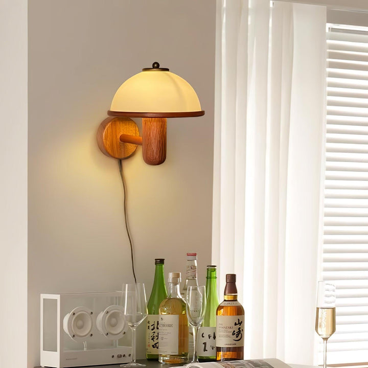 Lampa Ścienna z Drewna Grzyba