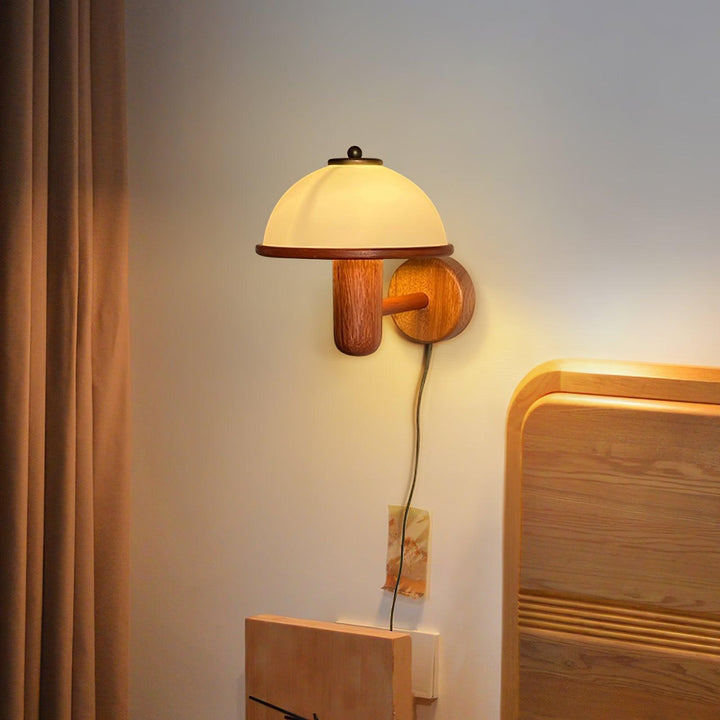 Lampa Ścienna z Drewna Grzyba