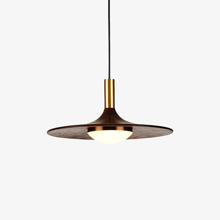 Lampa wisząca z orzechowego drewna