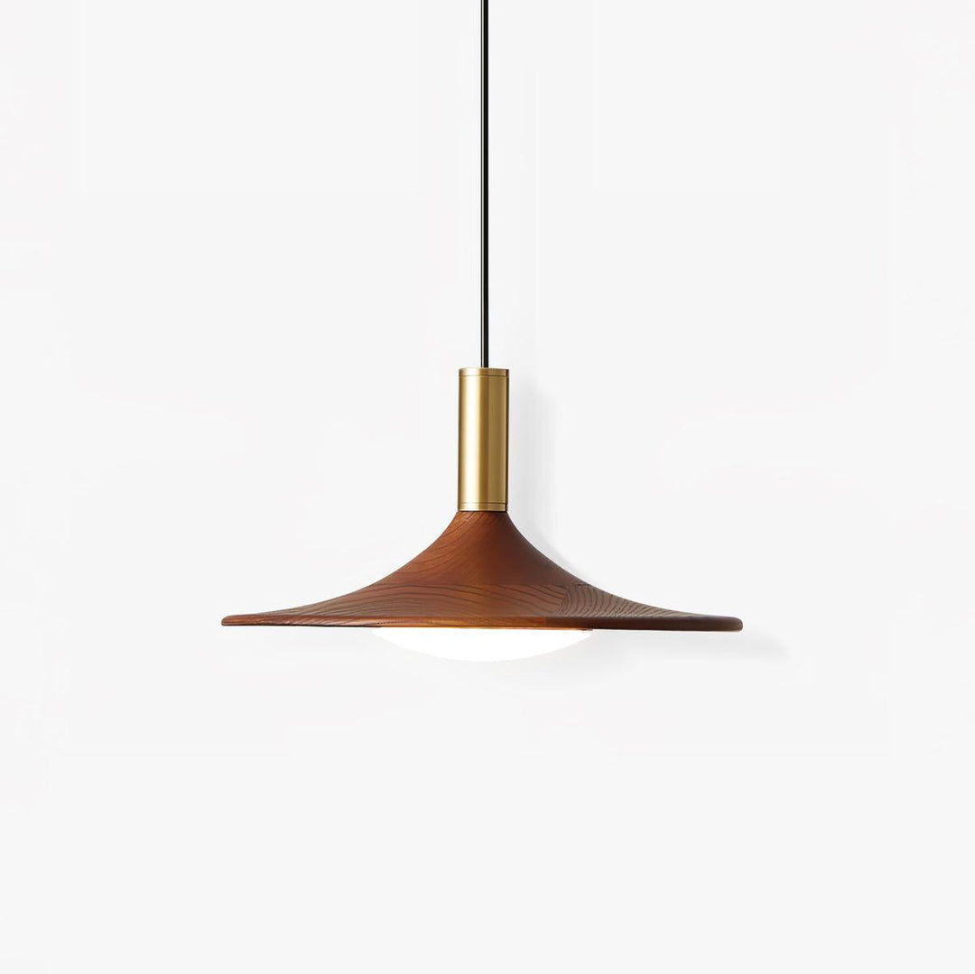 Lampa wisząca z orzechowego drewna