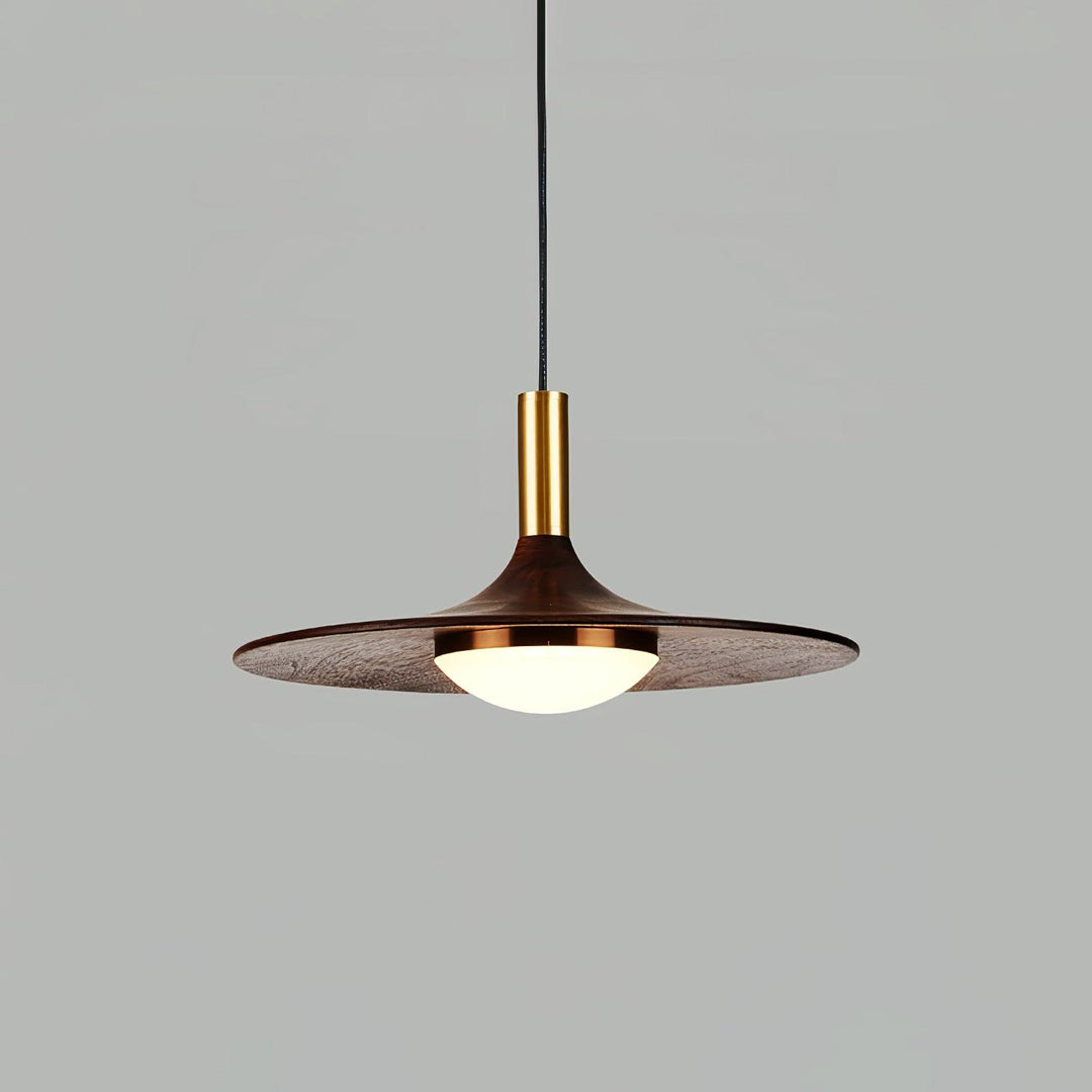 Lampa wisząca z orzechowego drewna