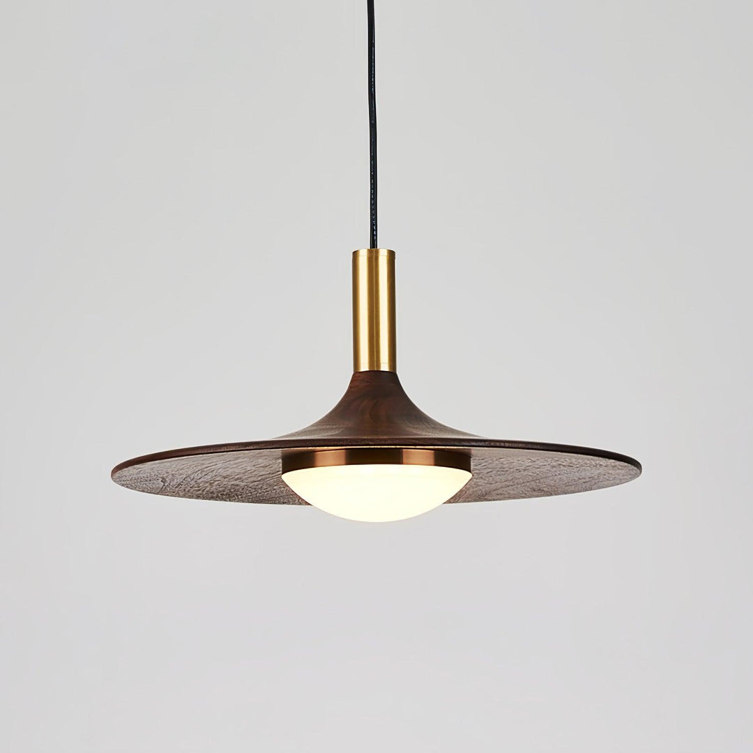 Lampa wisząca z orzechowego drewna