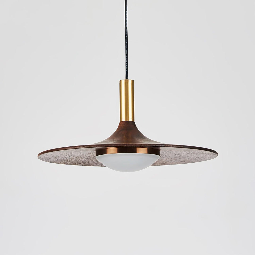 Lampa wisząca z orzechowego drewna
