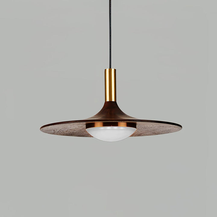 Lampa wisząca z orzechowego drewna