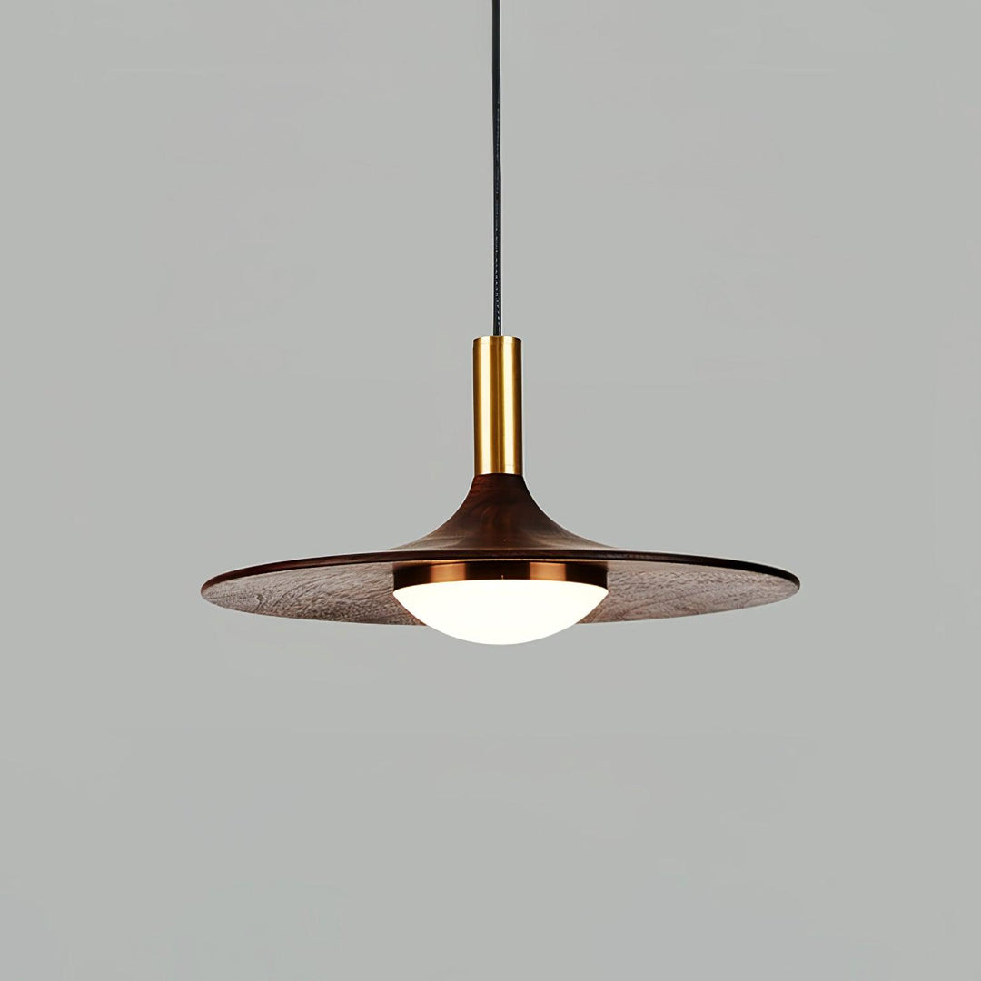 Lampa wisząca z orzechowego drewna