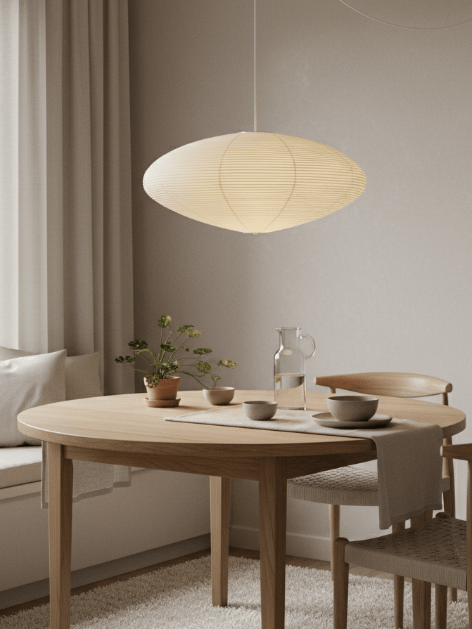 Lampa z papieru washi 15A, z przewodem zawieszanym na haku