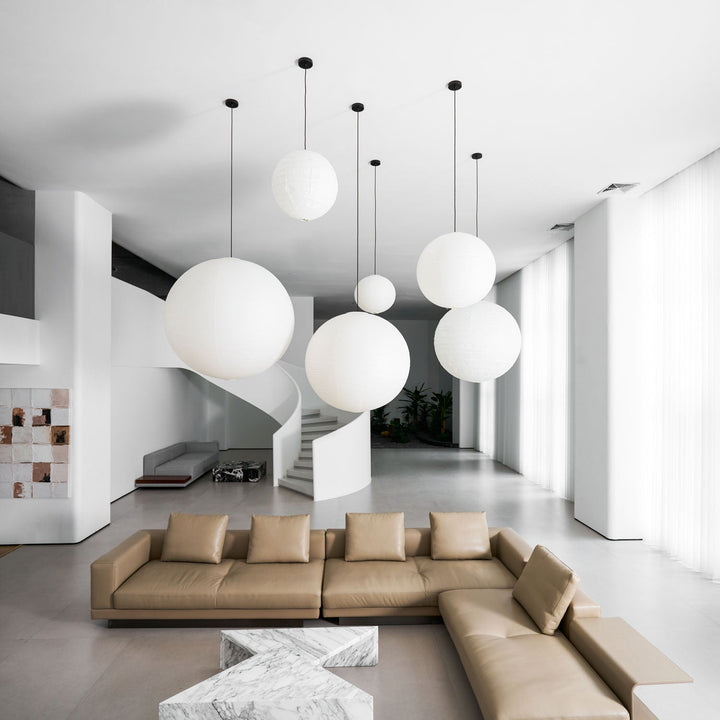 Lampa wisząca z papieru Washi - seria okrągła
