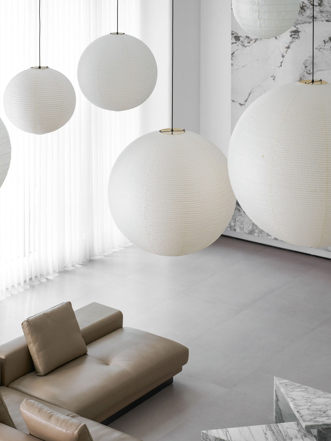 Lampa wisząca z papieru Washi - seria okrągła