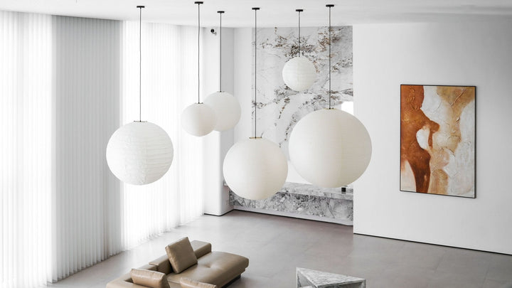 Lampa wisząca z papieru Washi - seria okrągła