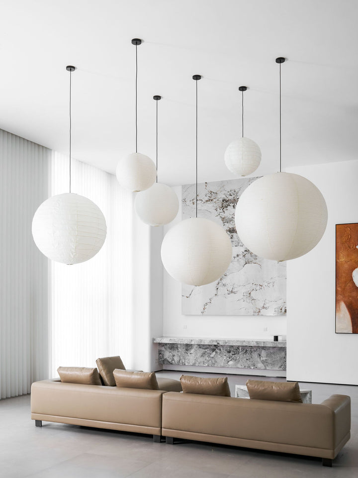 Lampa wisząca z papieru Washi - seria okrągła