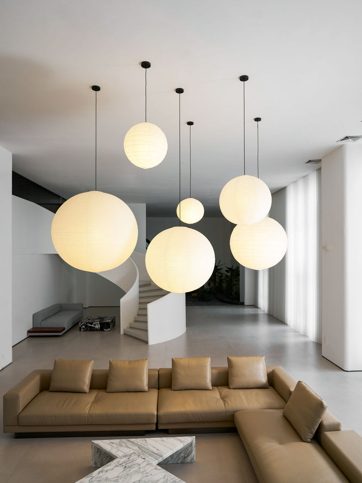 Lampa wisząca z papieru Washi - seria okrągła