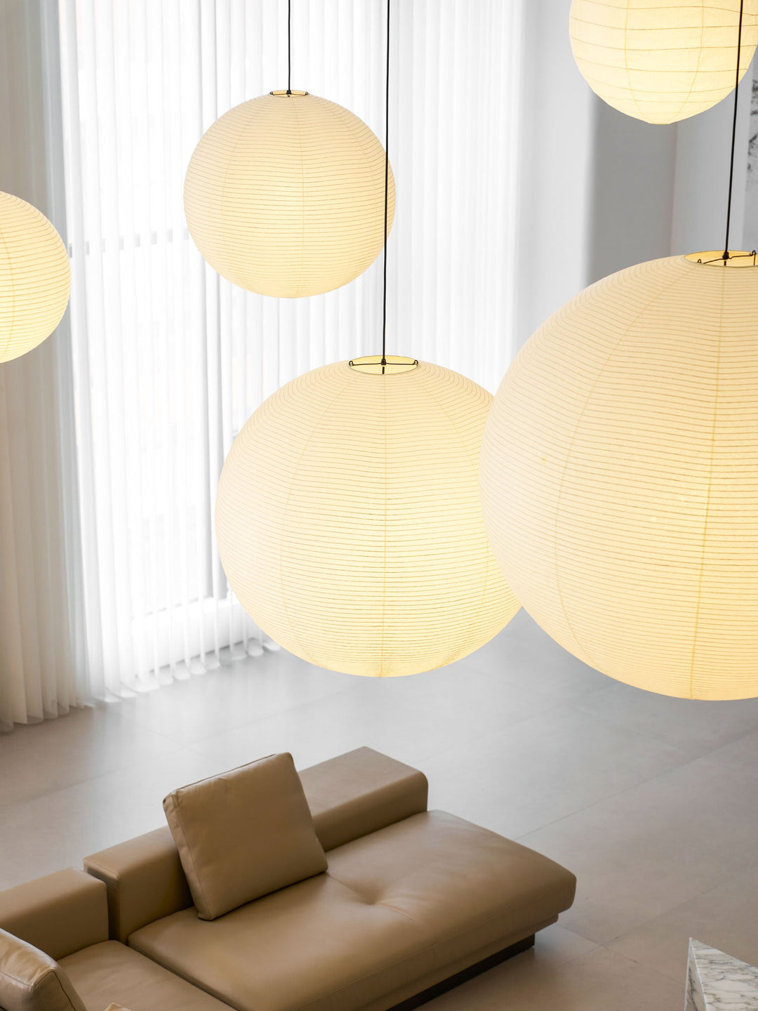 Lampa wisząca z papieru Washi - seria okrągła