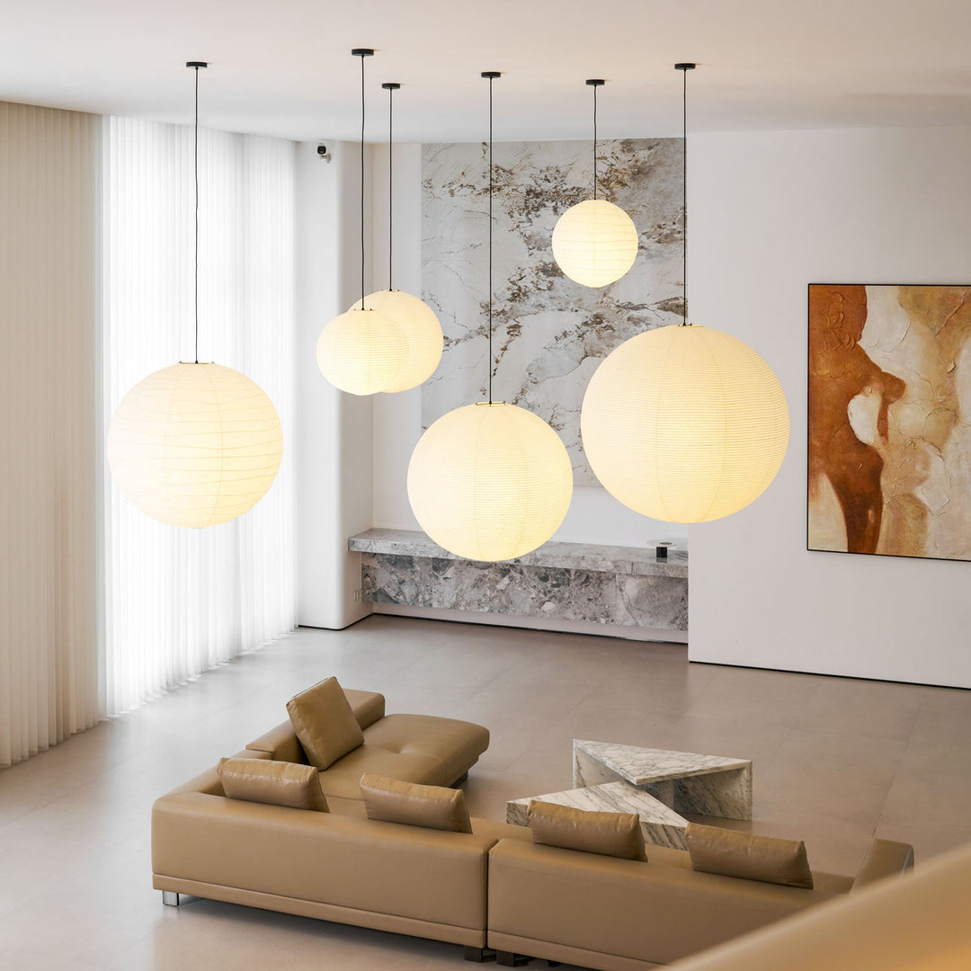 Lampa wisząca z papieru Washi - seria okrągła