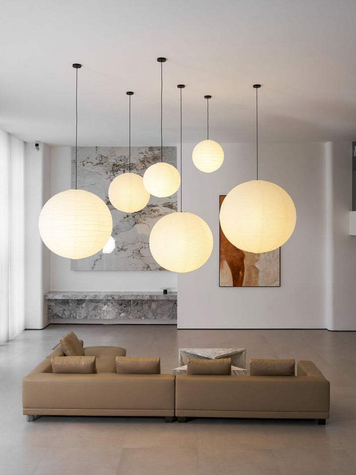 Lampa wisząca z papieru Washi - seria okrągła