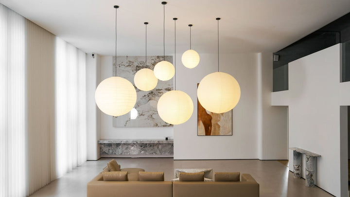 Lampa wisząca z papieru Washi - seria okrągła