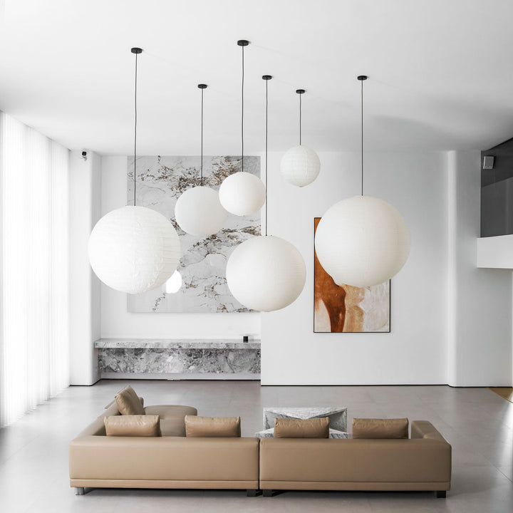 Lampa wisząca z papieru Washi - seria okrągła