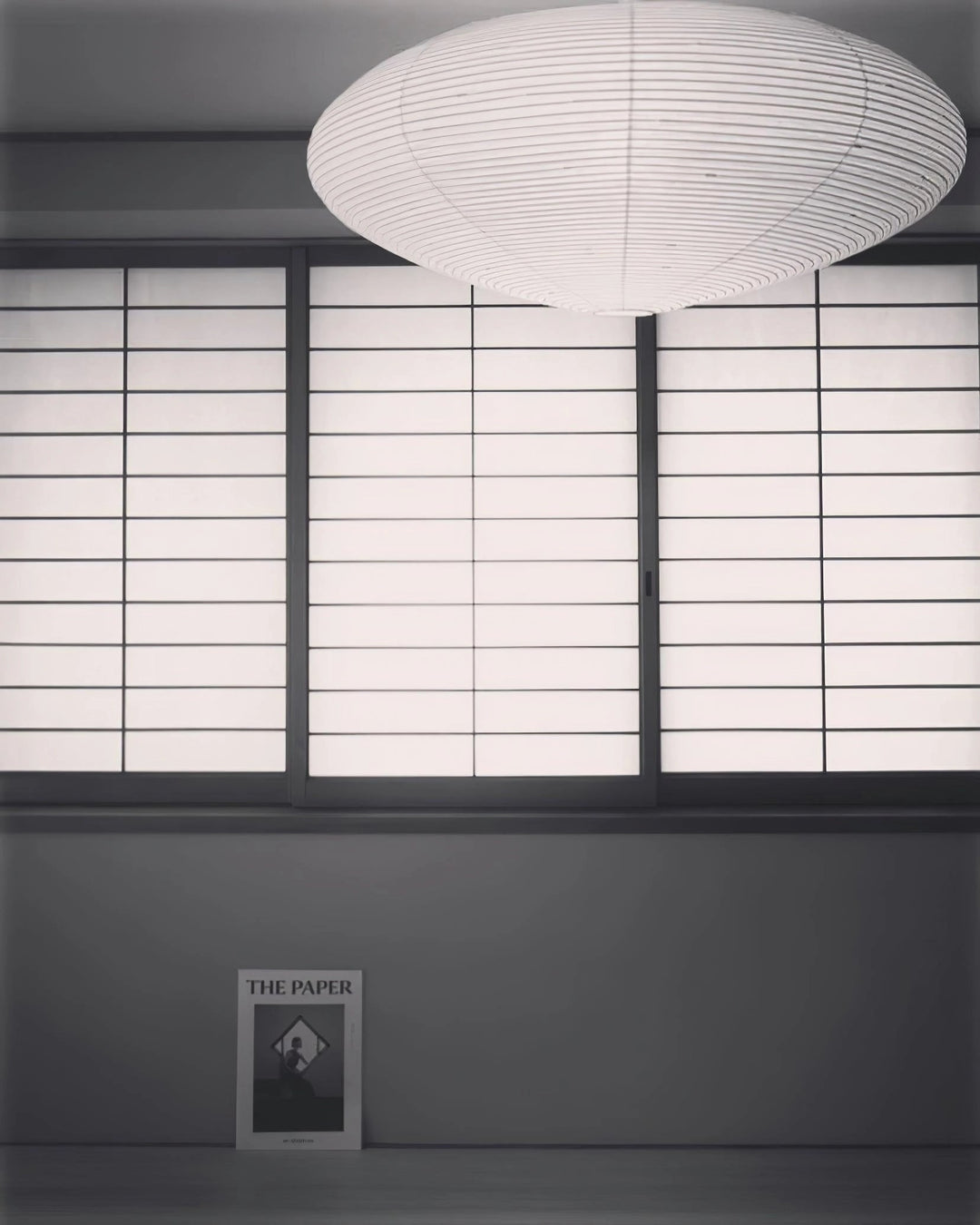 Lampa z papieru washi 15A, z przewodem zawieszanym na haku