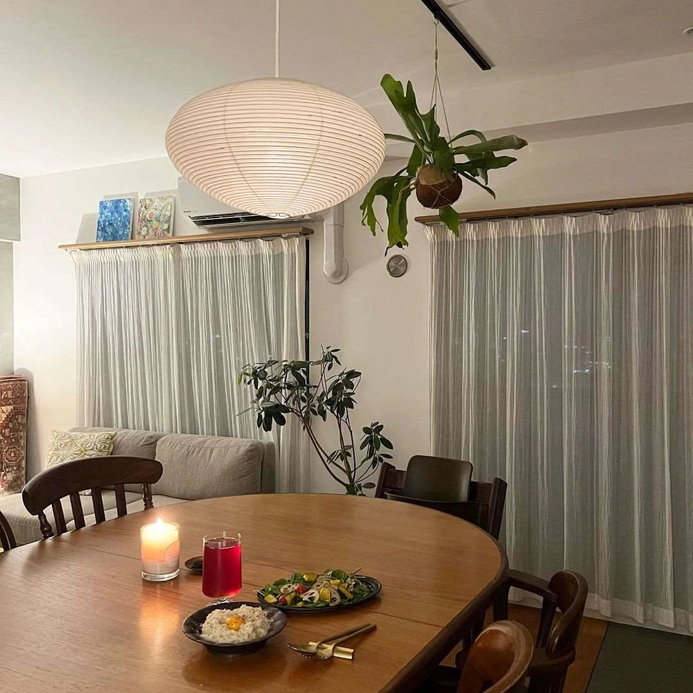 Lampa z papieru washi 15A, z przewodem zawieszanym na haku