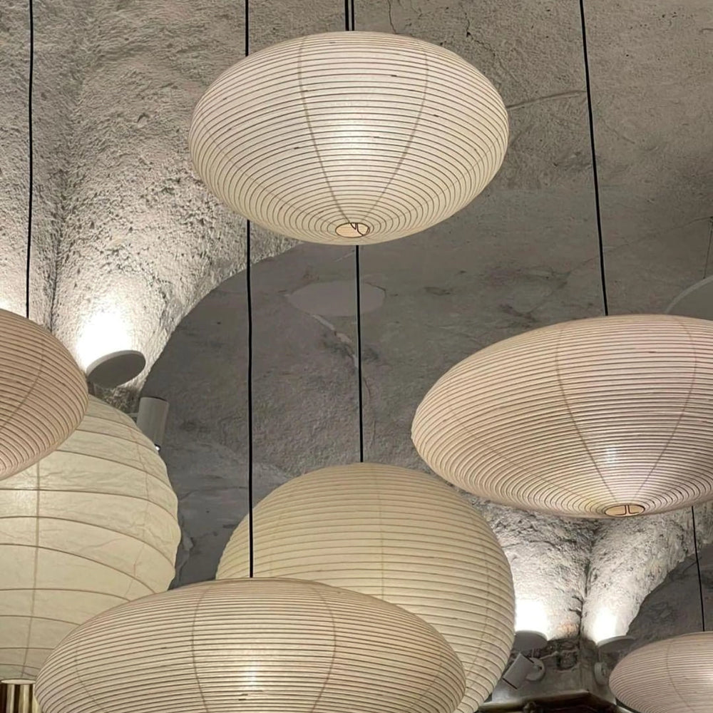 Lampa z papieru washi 15A, z przewodem zawieszanym na haku