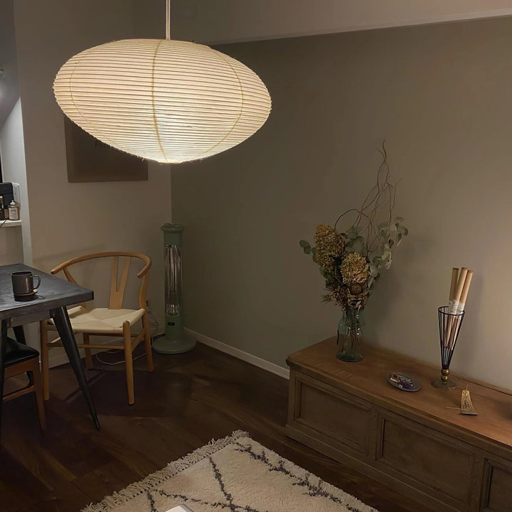 Lampa z papieru washi 15A, z przewodem zawieszanym na haku