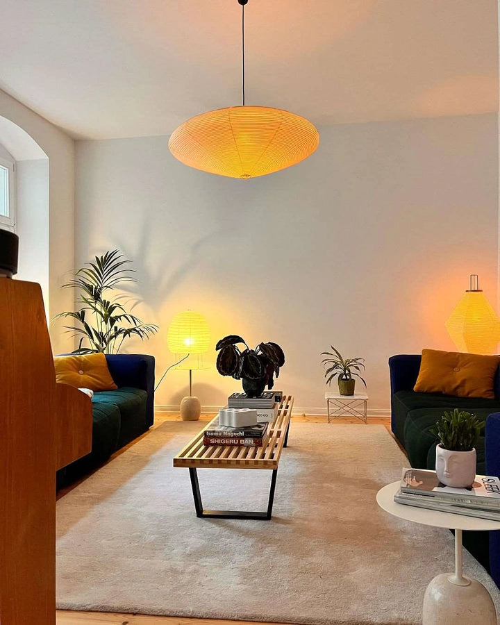 Lampa z papieru washi 15A, z przewodem zawieszanym na haku