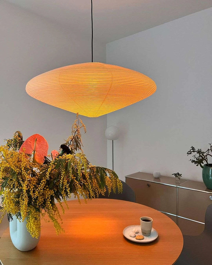Lampa z papieru washi 15A, z przewodem zawieszanym na haku