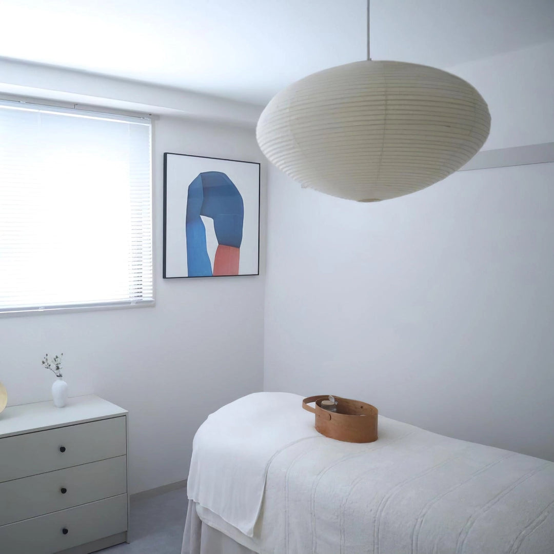 Lampa z papieru washi 15A, z przewodem zawieszanym na haku