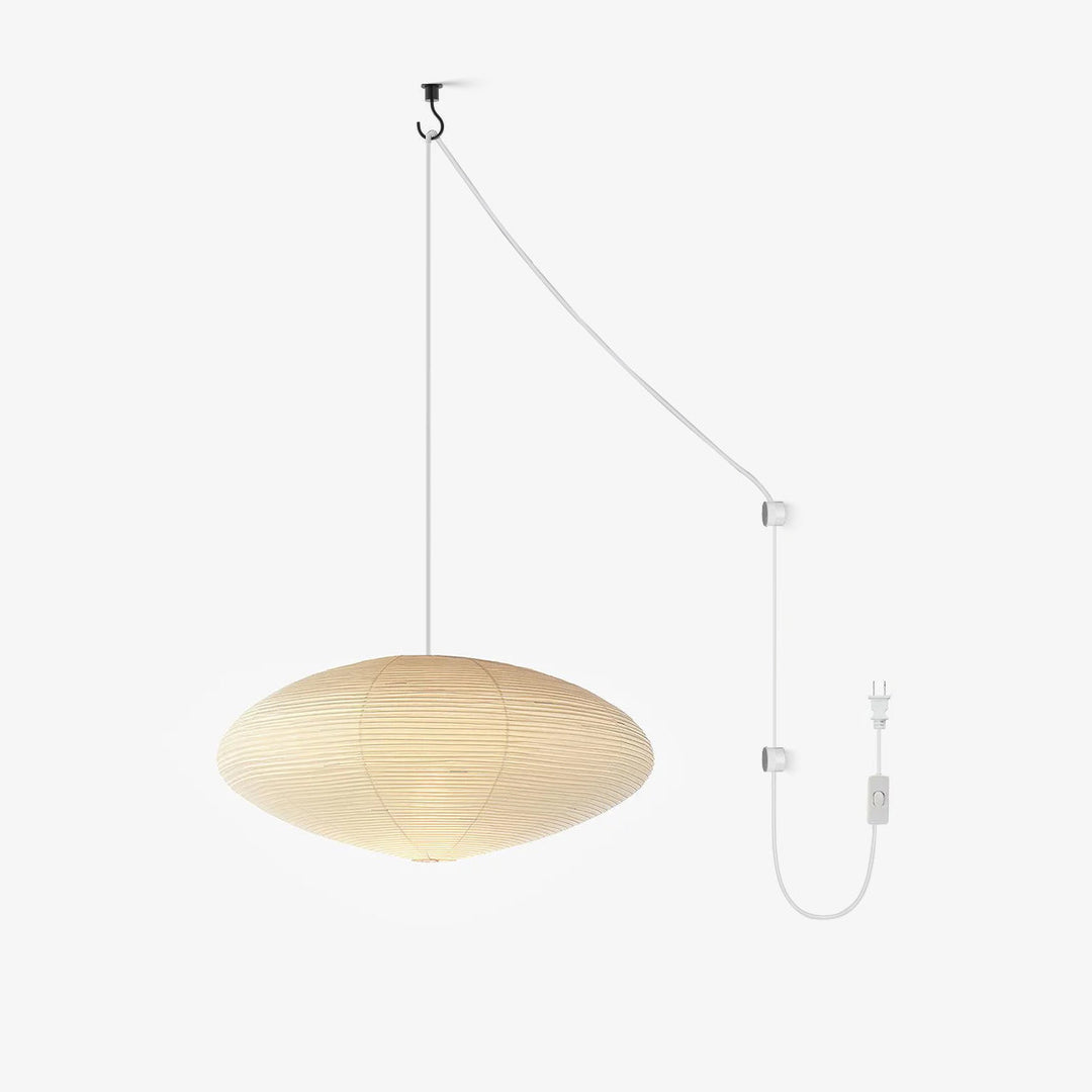 Lampa z papieru washi 15A, z przewodem zawieszanym na haku