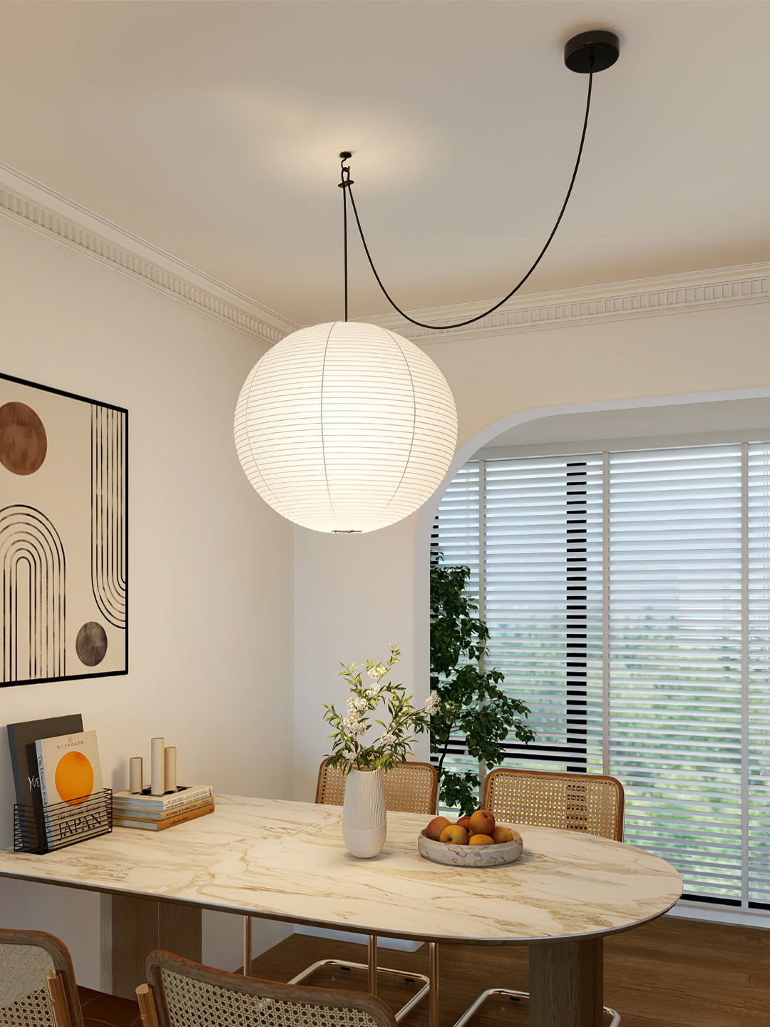Lampa Wisząca z Papieru Washi A