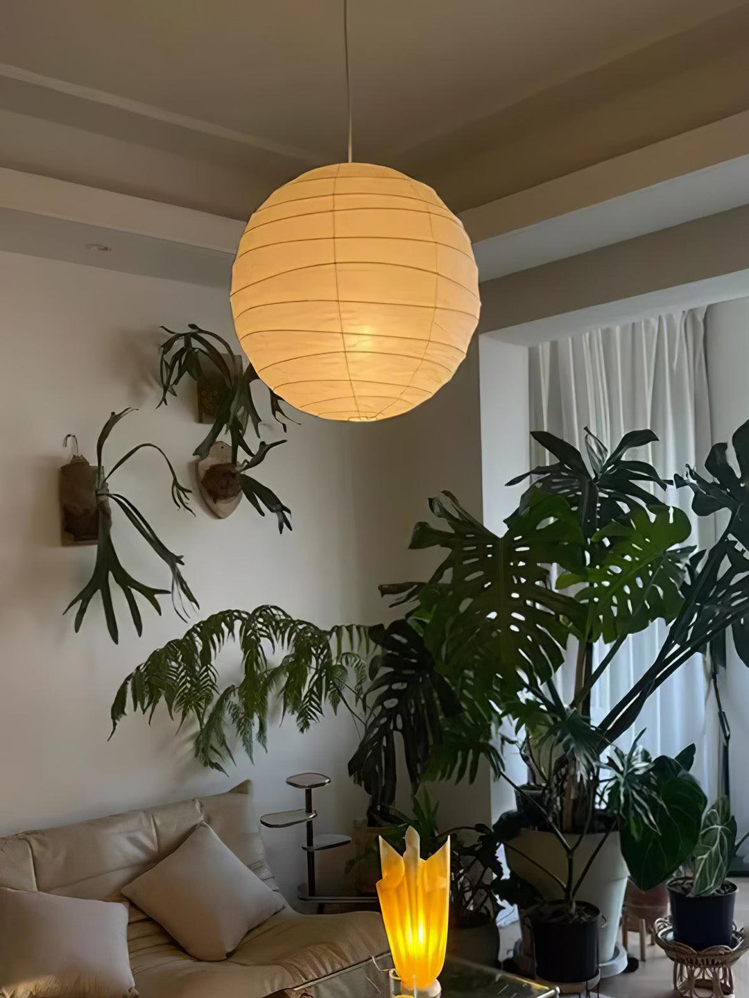 Lampa wisząca z papieru washi
