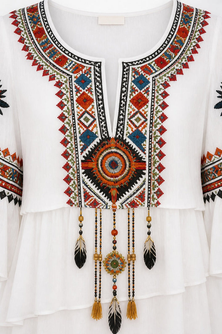 Wanderveil – Maxi Sukienka Boho w Warstwy