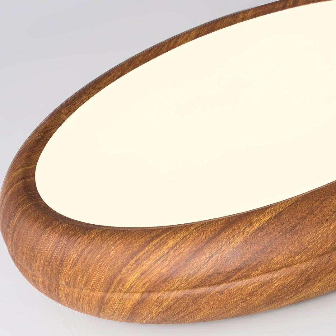 Lampa sufitowa okrągła z drewnianym wykończeniem