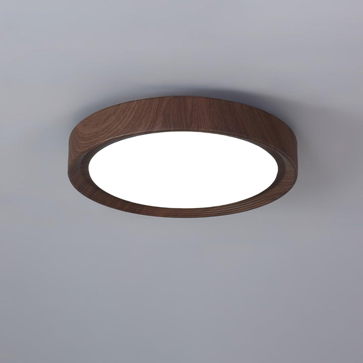 Lampa sufitowa okrągła z drewnianym wykończeniem