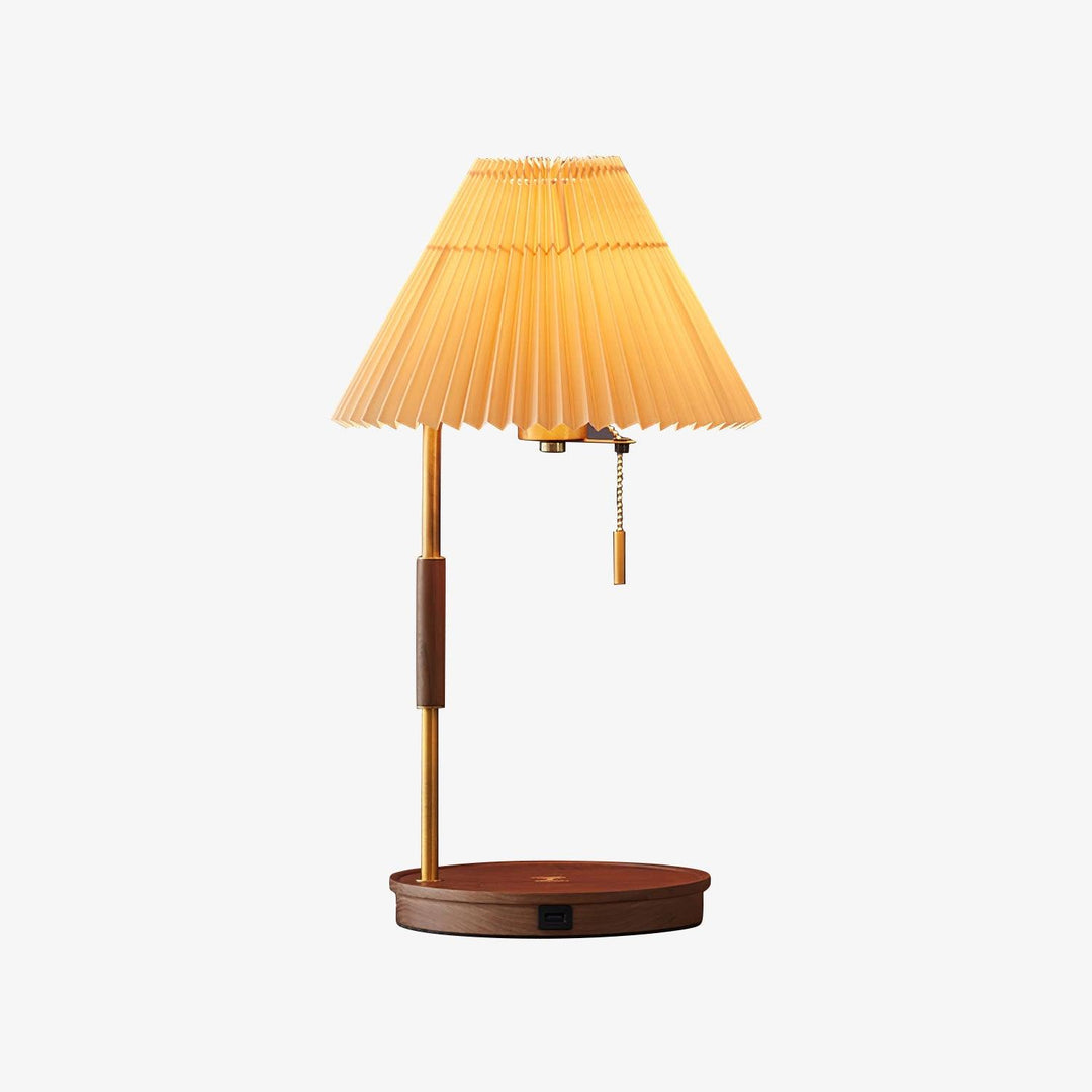 Drewniana Lampa Stołowa Retro