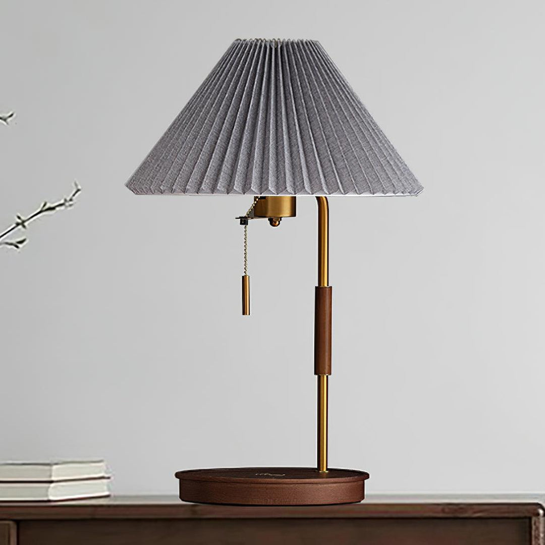 Drewniana Lampa Stołowa Retro