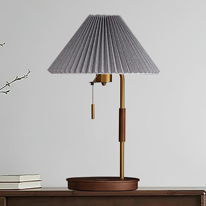 Drewniana Lampa Stołowa Retro