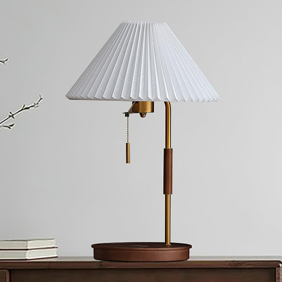 Drewniana Lampa Stołowa Retro