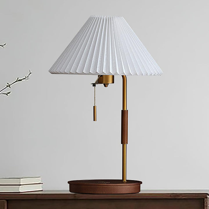 Drewniana Lampa Stołowa Retro
