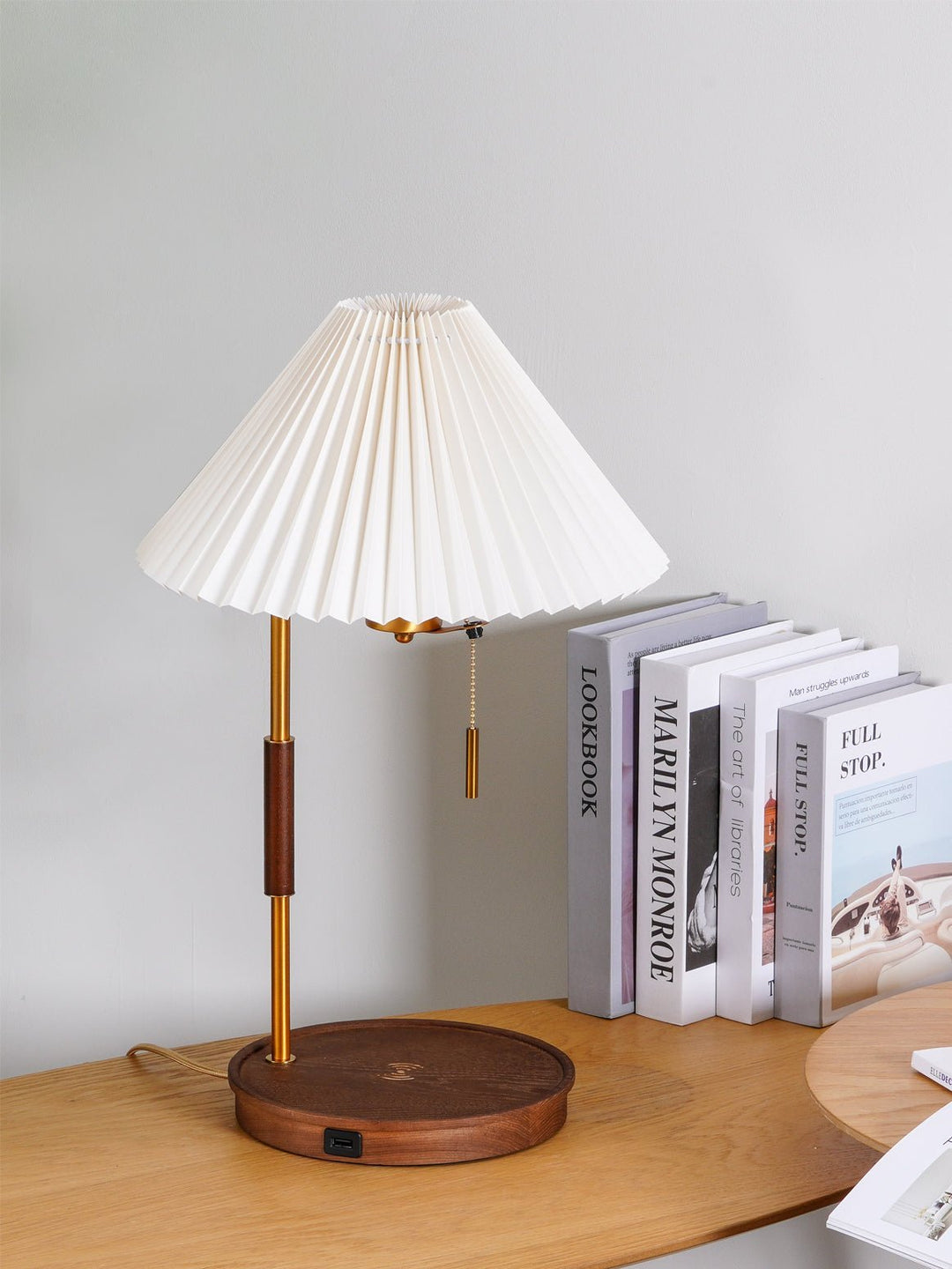 Drewniana Lampa Stołowa Retro