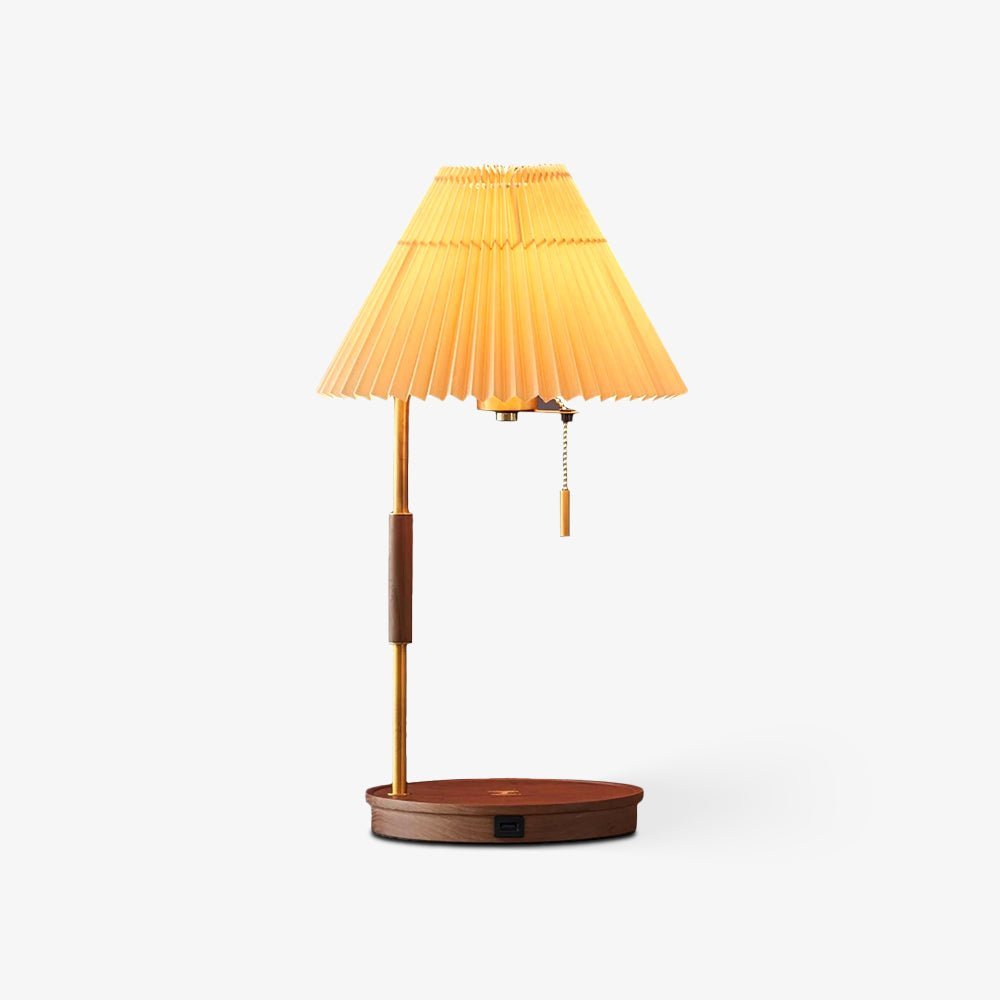 Drewniana Lampa Stołowa Retro