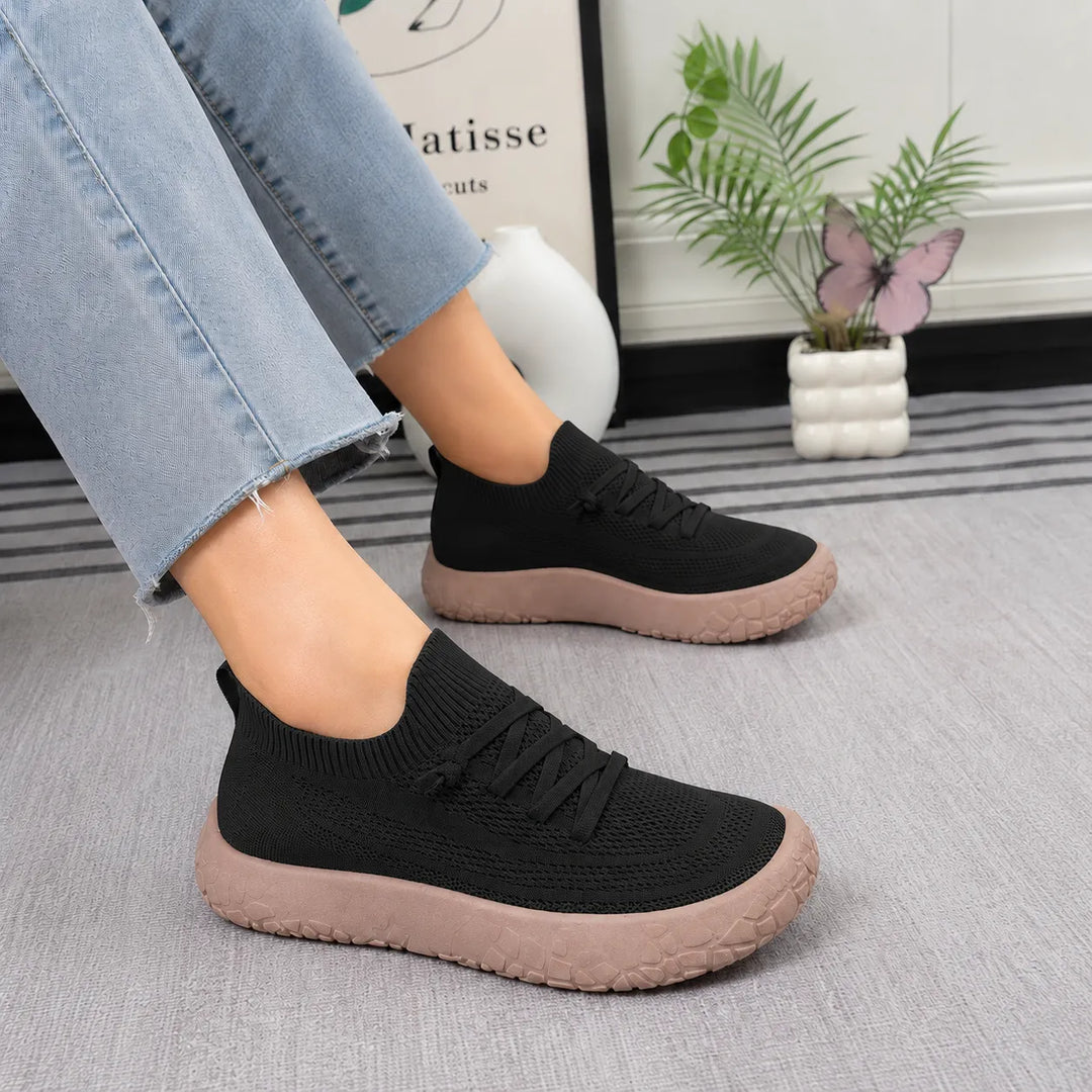 Softstride – Damskie Trampki Slip-On z Dzianiny z Wyściełaną Grubą Podeszwą