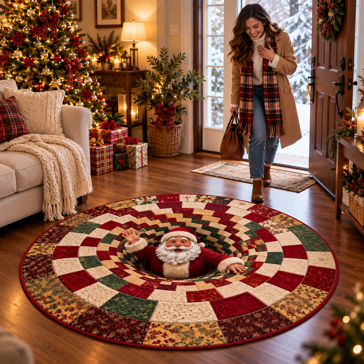Wesoła Miraż – 3D Swirling Quilted Christmas Rug