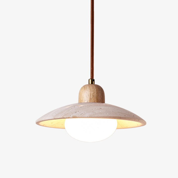 Lampa wisząca z travertynu w kształcie kopuły